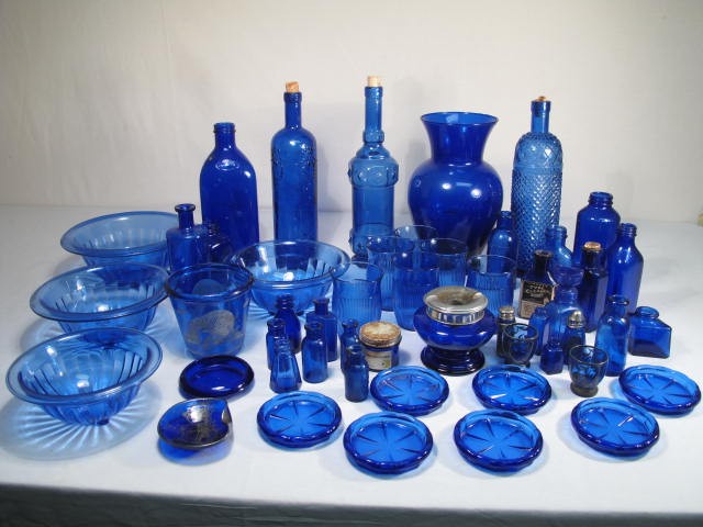 Large group lot of cobalt blue