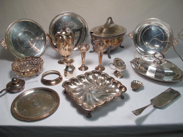 Large group of assorted silver