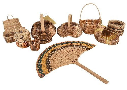 LARGE GROUP OF CHEROKEE BASKETS AND