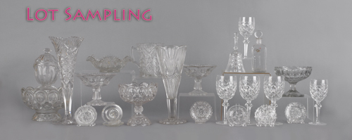 Large group of colorless glass to