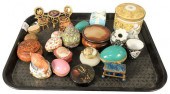 LARGE GROUP OF COVERED BOXES,