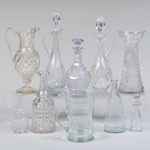LARGE GROUP OF CUT GLASS MOLDED