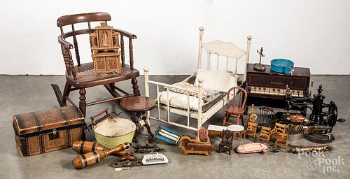 LARGE GROUP OF DOLL CHAIRS AND