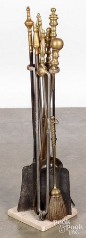 LARGE GROUP OF FIREPLACE TOOLS