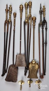 LARGE GROUP OF FIREPLACE TOOLS
