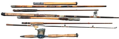 LARGE GROUP OF FLY RODS AND FLY ROD