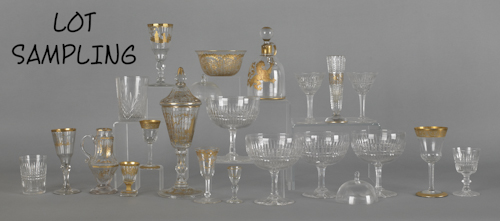 Large group of glass stemware. ?