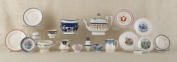 Large group of Leeds porcelain 19th