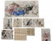 LARGE GROUP OF PAINTINGS ON TI
