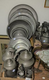 LARGE GROUP OF PEWTER TO INCLU