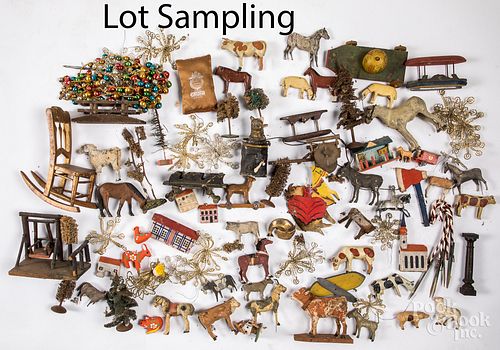 LARGE GROUP OF PUTZ AND CHRISTMAS
