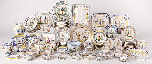 LARGE GROUP OF QUIMPER POTTERYLarge