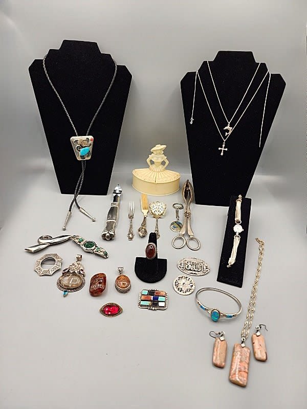 Large Group of Silver- Jewelry,