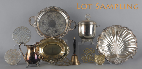 Large group of silver plate and
