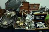 LARGE GROUP OF SILVER PLATE AN