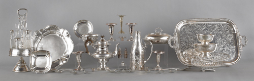 Large group of silver plated