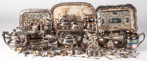 LARGE GROUP OF SILVER PLATELarge