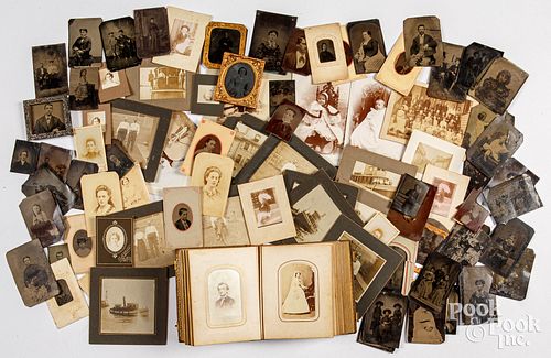 LARGE GROUP OF TINTYPE AND CDV