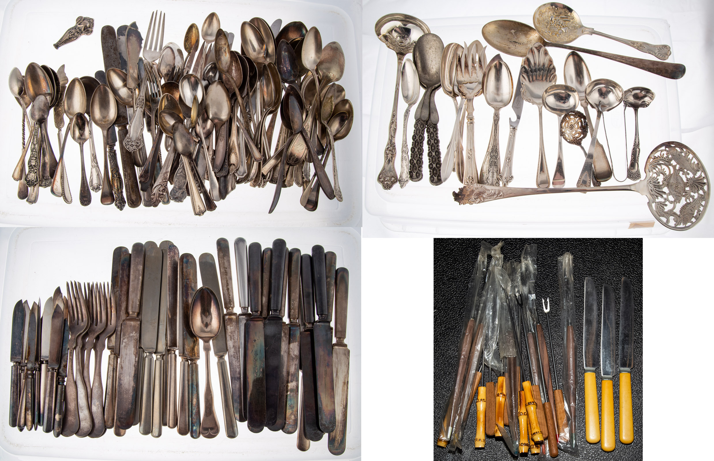 LARGE GROUP SILVER PLATED