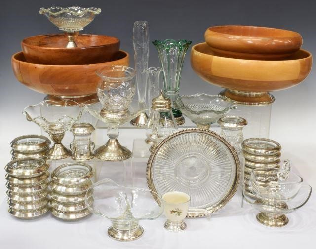 LARGE GROUP STERLING FOOTED SERVICE