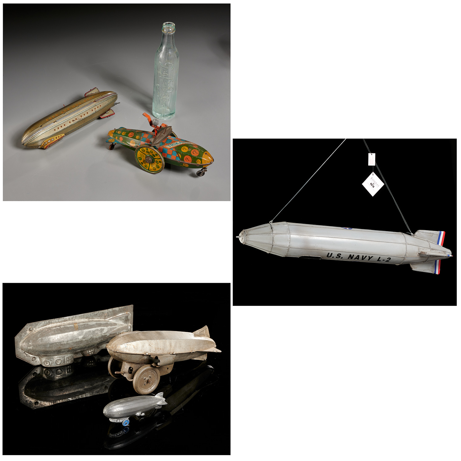 LARGE GROUP ZEPPELIN TOYS AND