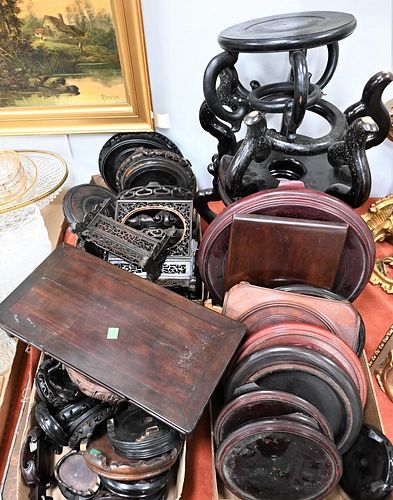 LARGE GROUPING OF CARVED WOOD