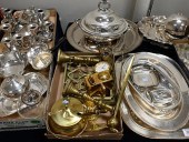 LARGE GROUPING OF SILVER PLATE