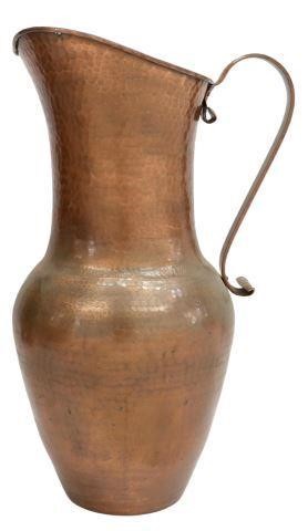 LARGE HAMMERED COPPER PITCHER,