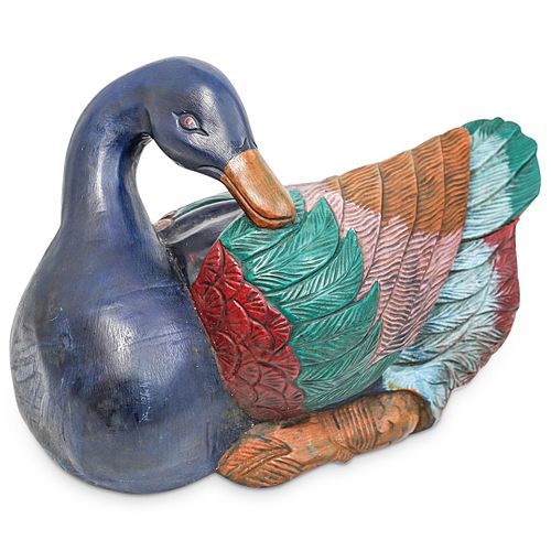 LARGE HAND CARVED WOOD POLYCHROME