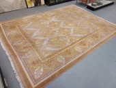 LARGE HAND KNOTTED WOOL RUG 9'