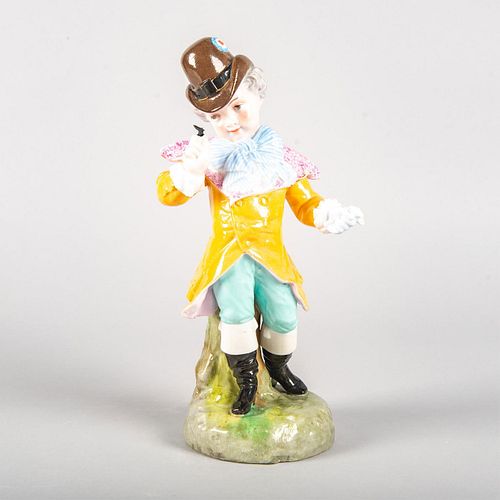 LARGE HAND PAINTED BISQUE PORCELAIN