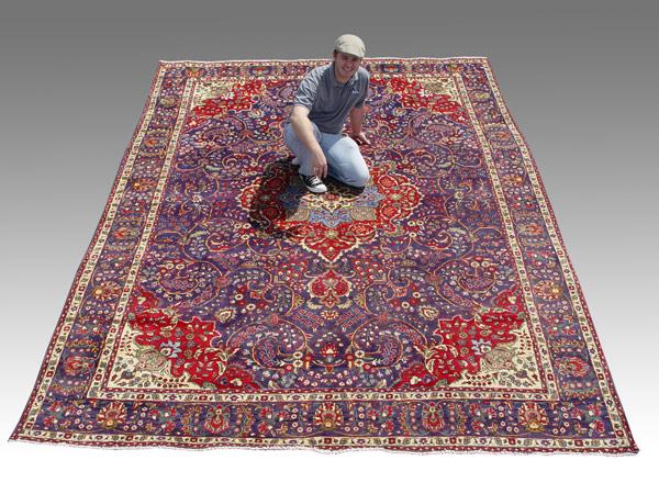 LARGE HAND TIED TABRIZ RUG:
