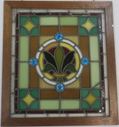 LARGE HANDCUT LEADED GLASS WIN