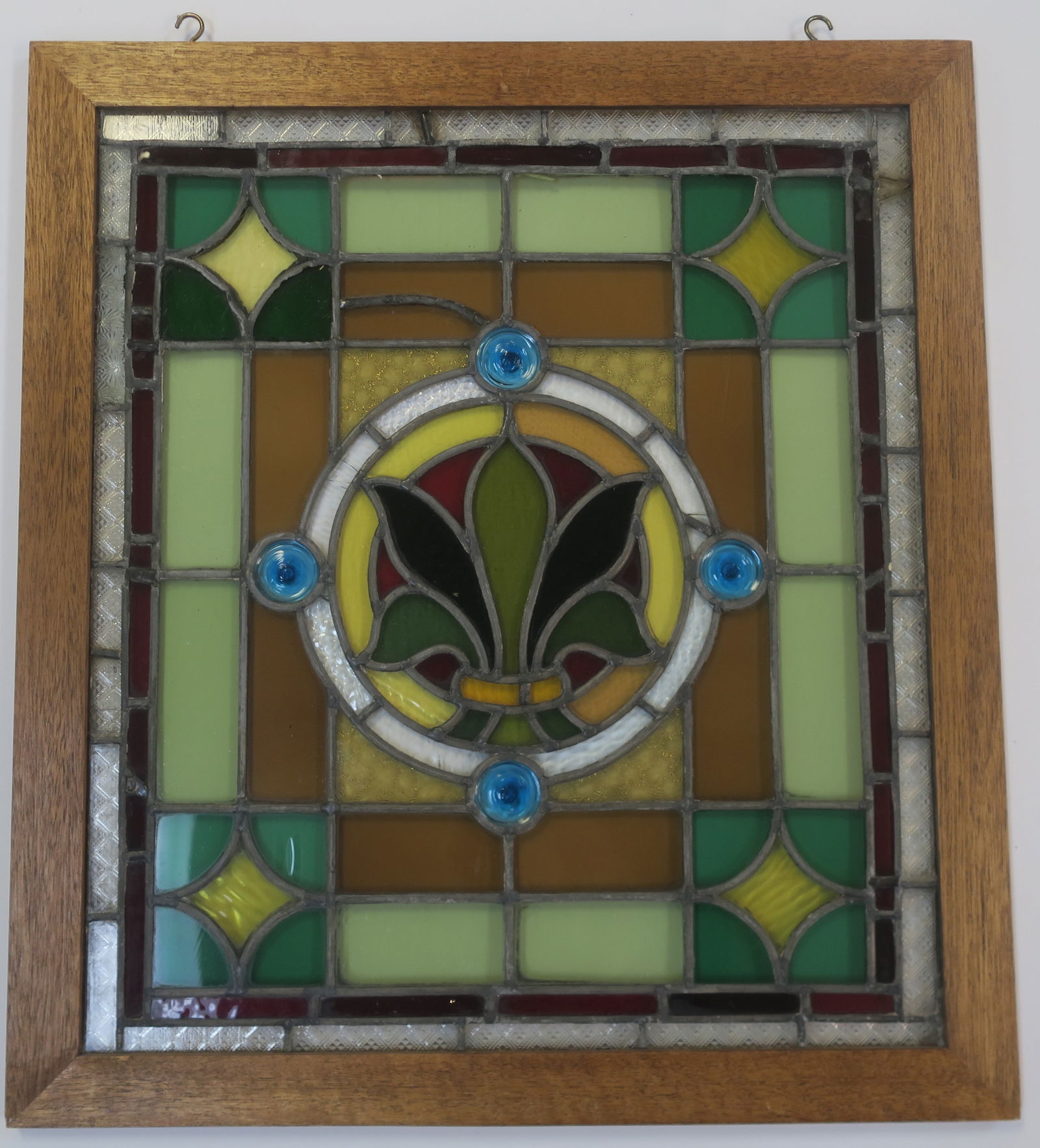 LARGE HANDCUT LEADED GLASS