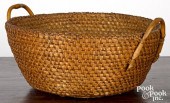 LARGE HANDLED RYE STRAW BASKET