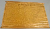 Large hanging map of Pennsylva