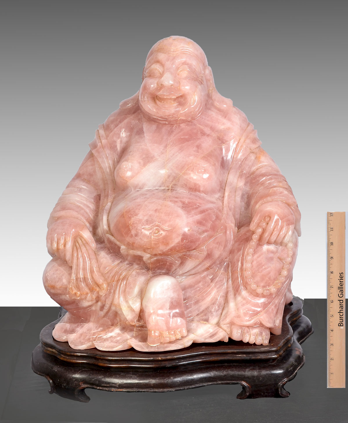 LARGE HEAVY CARVED ROSE QUARTZ