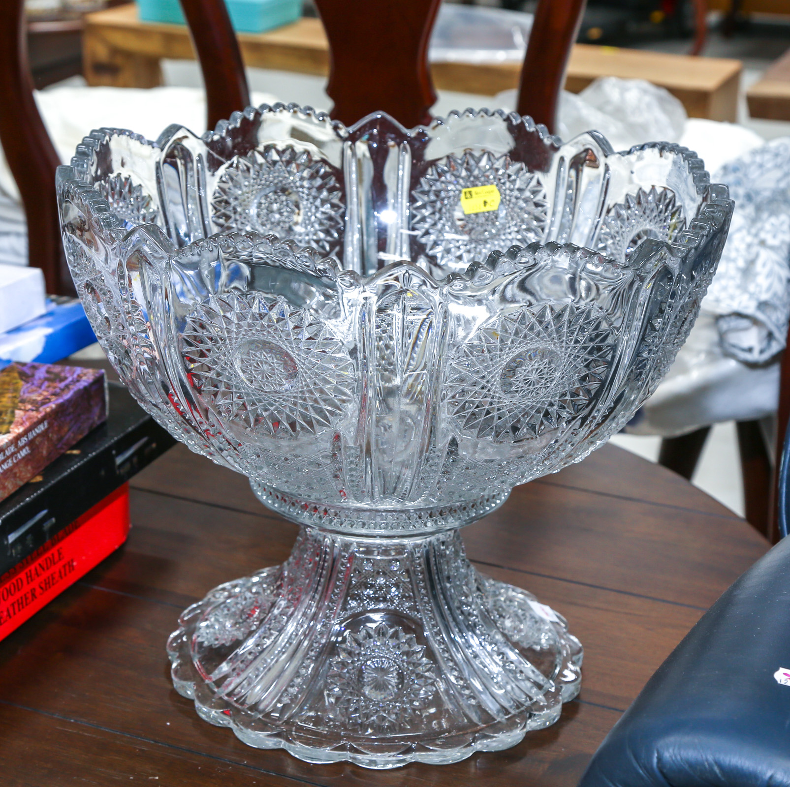 LARGE HEISEY PRESSED GLASS PUNCH