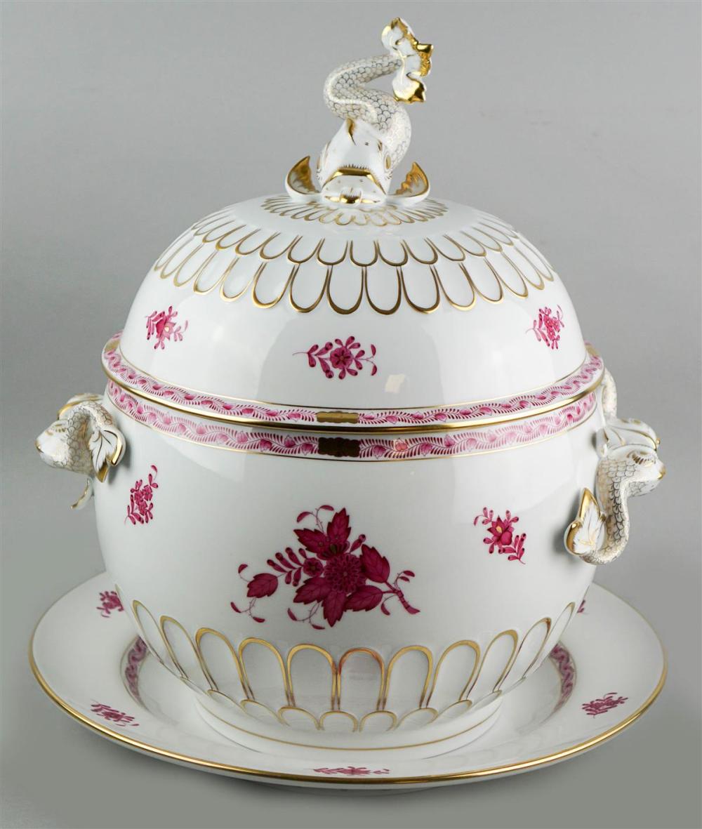 LARGE HEREND PORCELAIN RASPBERRY