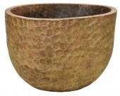 LARGE HEWN WOOD BOWL PLANTER,