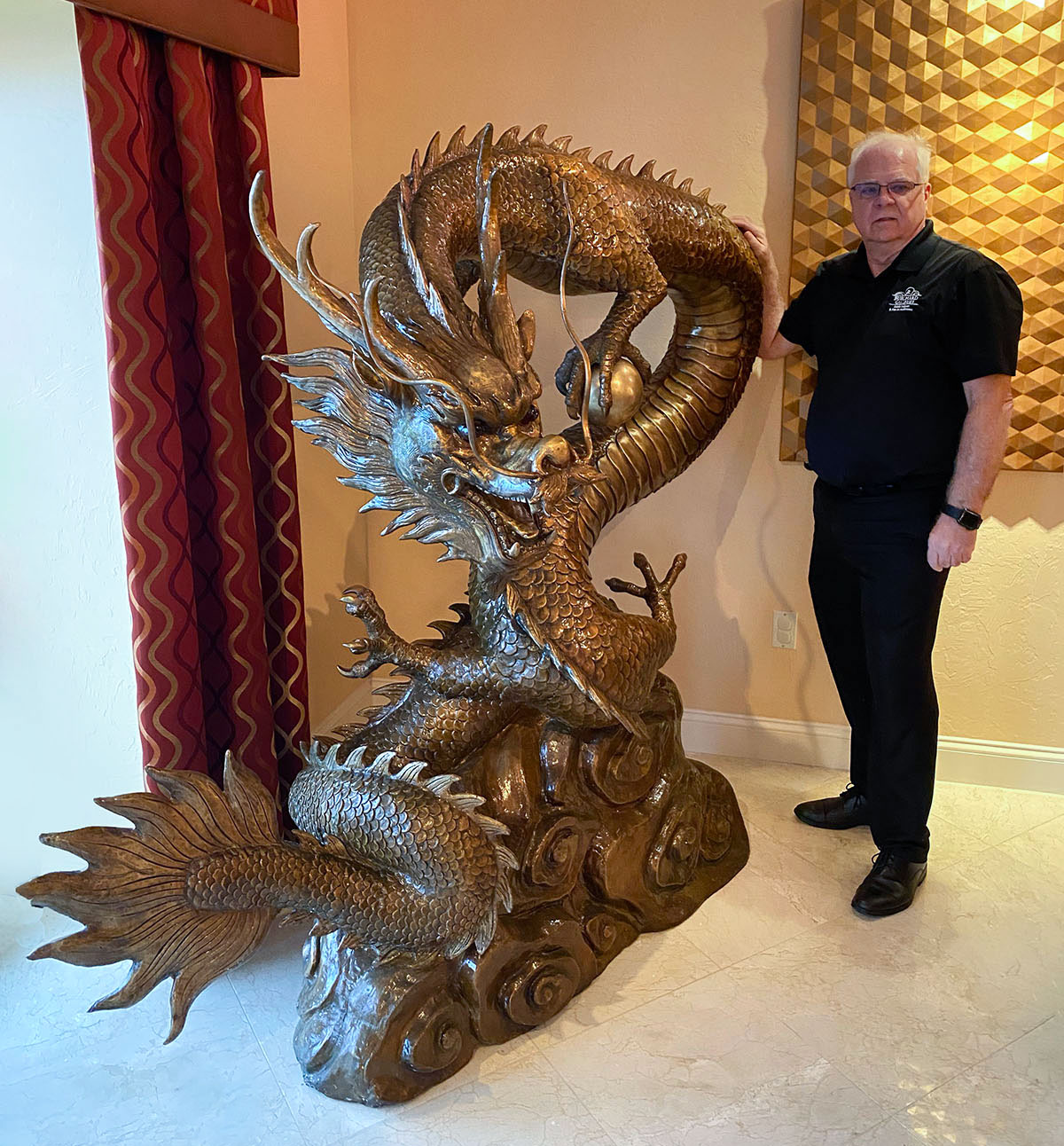 LARGE HIGHLY DETAILED BRONZE DRAGON