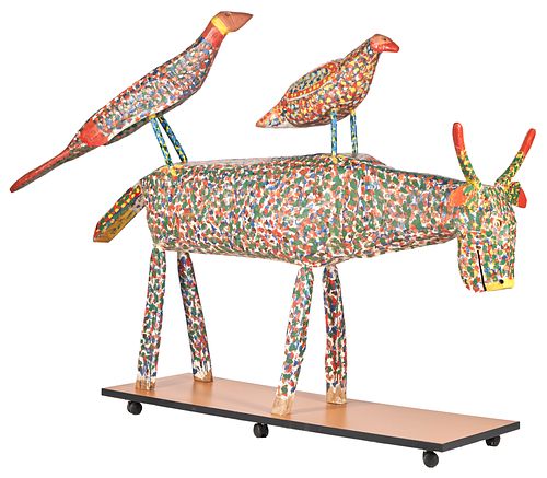 LARGE HOMER GREEN FOLK ART