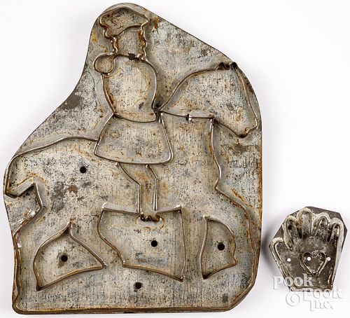 LARGE HORSE AND RIDER TIN COOKIE