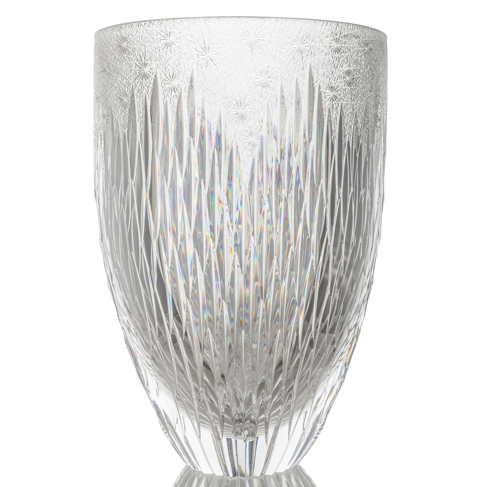 LARGE HOYA CRYSTAL VASE Pressed