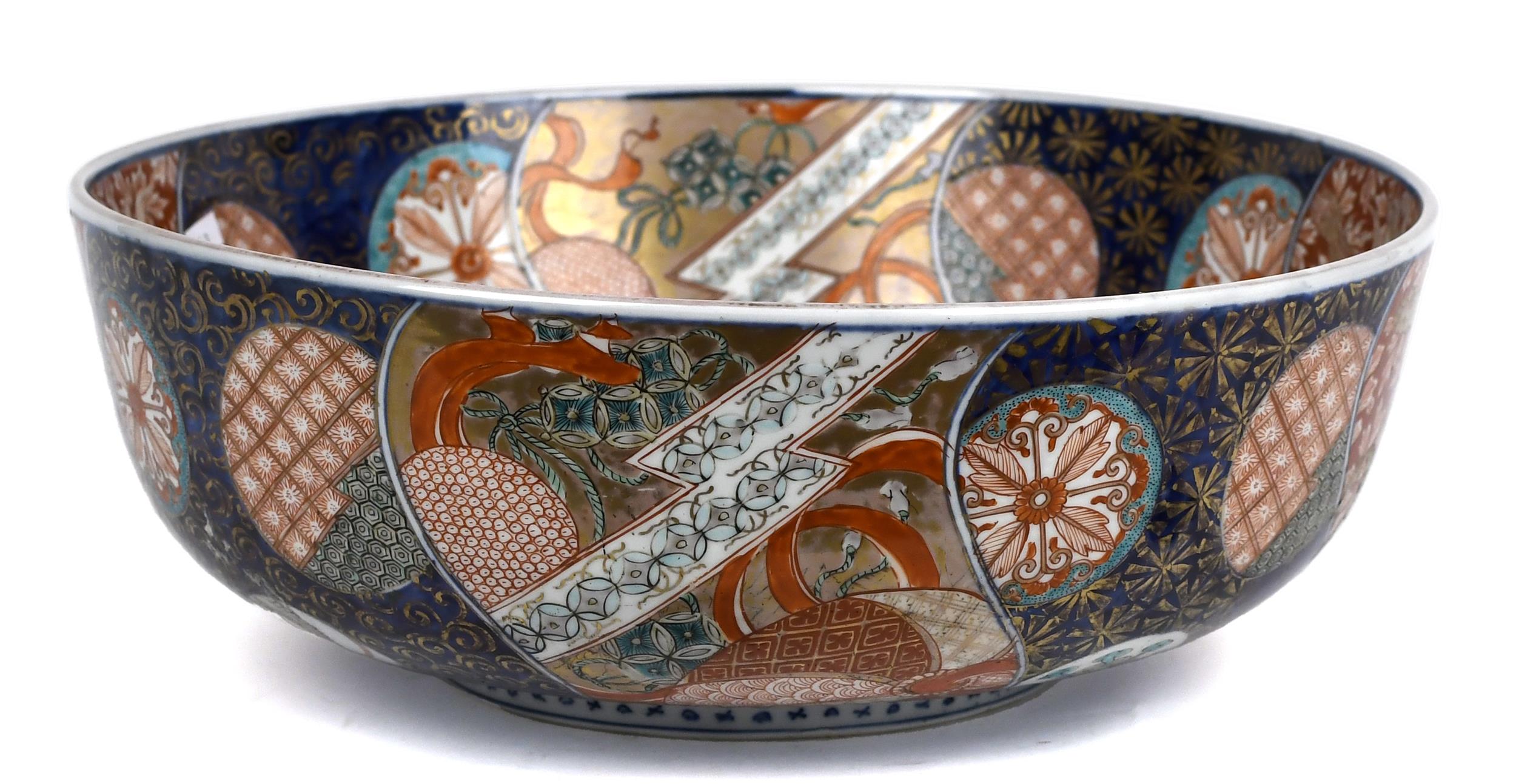 LARGE IMARI PUNCH BOWL. Large Imari