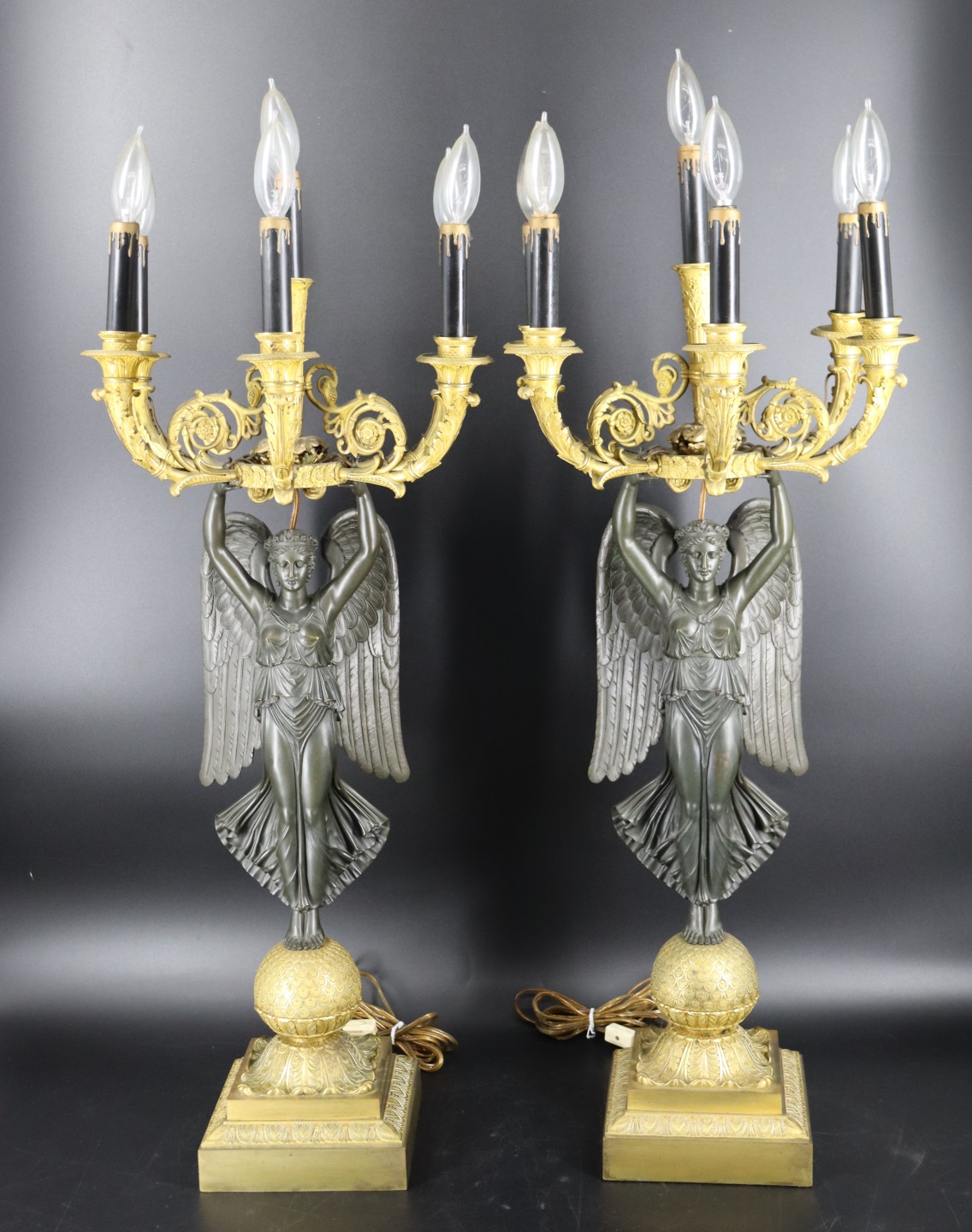 LARGE & IMPRESSIVE PAIR OF GILT &