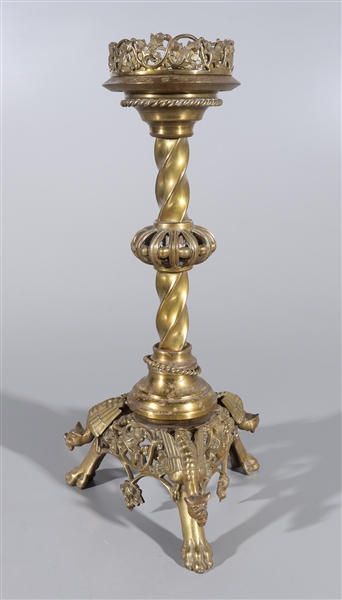 Large Indian brass candle stick,
