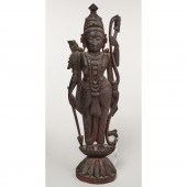 LARGE INDIAN CARVED HARDWOOD F