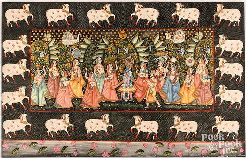 LARGE INDIAN PAINTINGLarge Indian