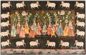 LARGE INDIAN PAINTINGLarge Ind
